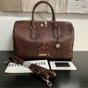 Brahmin Spencer BROWN BARKER Matte Finish tag=Brown Assorted UNDERSEAT CARRYON